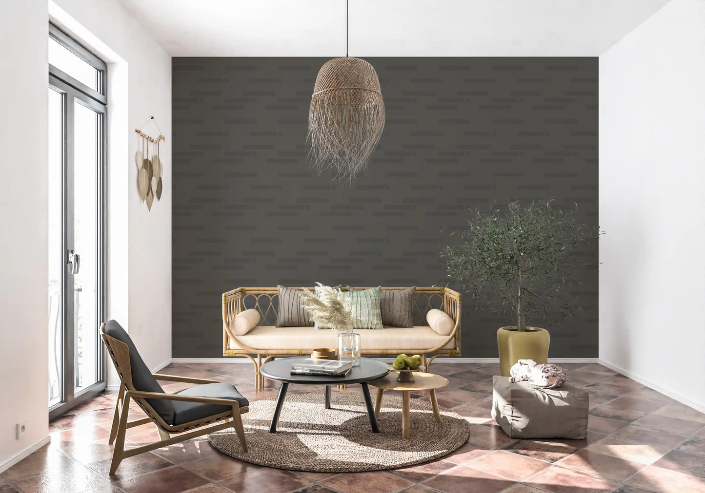 Brutalist Horizontal Grey Grids Wallpaper⁠