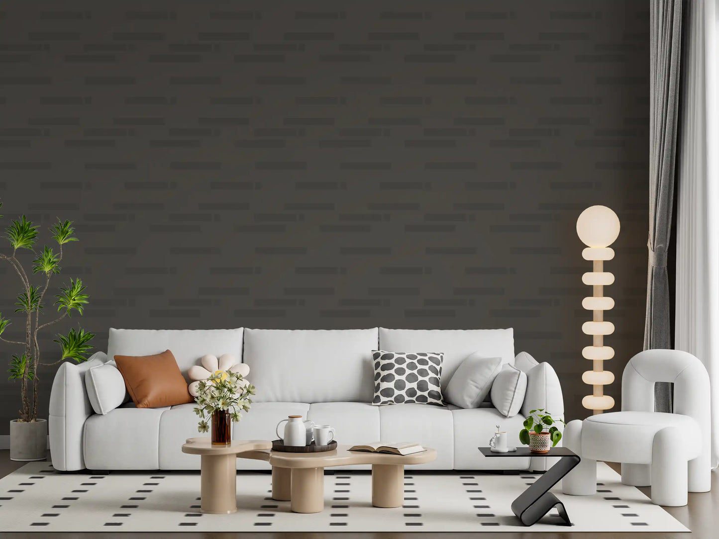 Brutalist Horizontal Grey Grids Wallpaper⁠