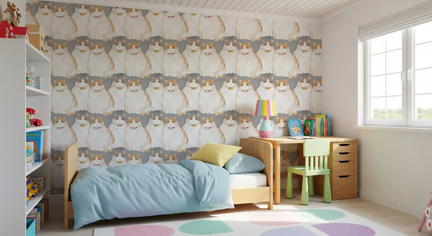 Adorable Chubby Kittens Repeating Wallpaper⁠