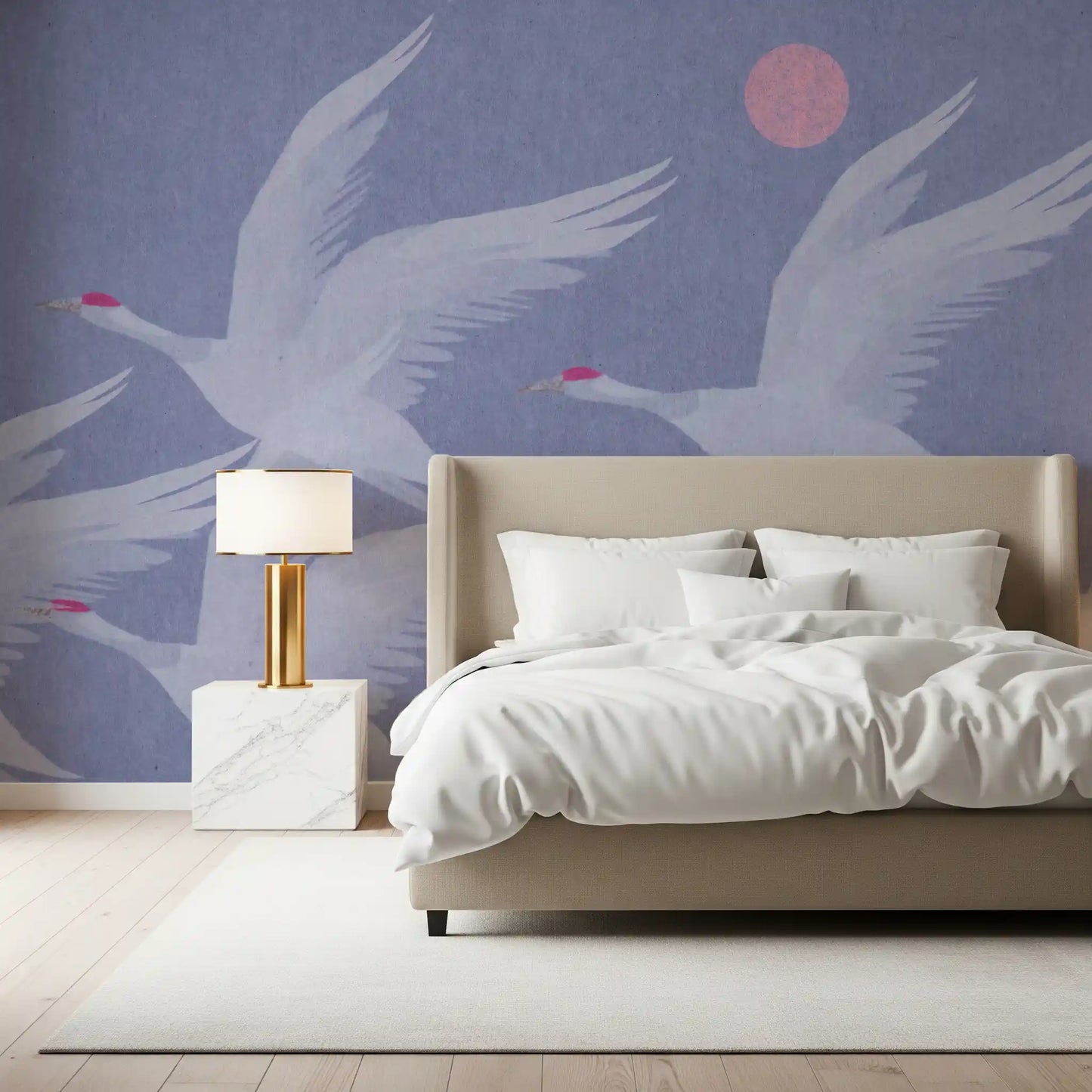 Origami Wings over Periwinkle Sky Wall Mural