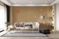 Minimalist Oriental Sun and Pine Trees Wall Mural