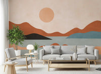 Earthy Ridges and Sunlit Calm Wall Mural