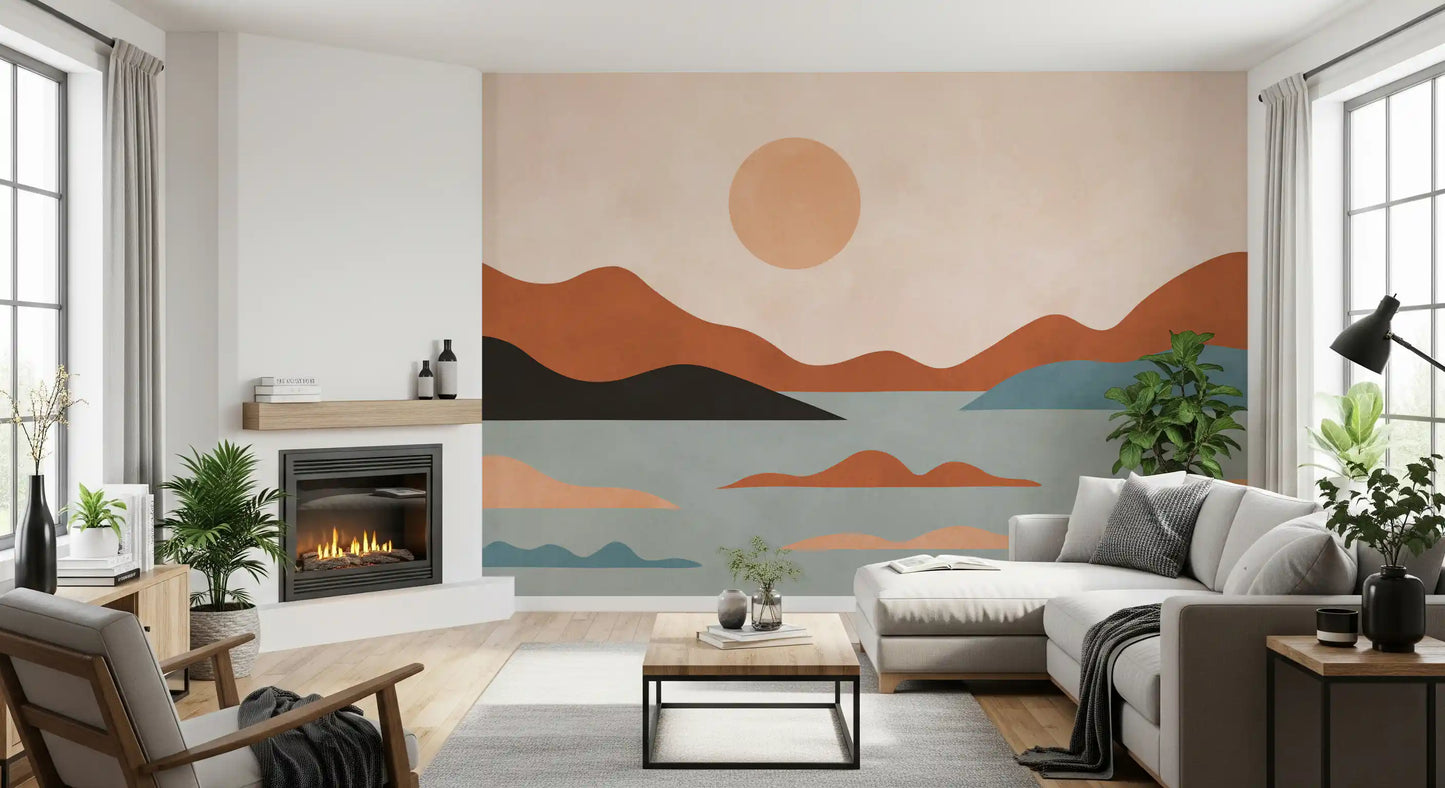 Earthy Ridges and Sunlit Calm Wall Mural