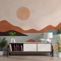 Earthy Ridges and Sunlit Calm Wall Mural