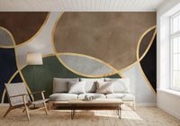 Mid Century Modern Organic Circles Wall Mural