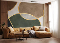 Mid Century Modern Organic Circles Wall Mural