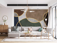 Mid Century Modern Organic Circles Wall Mural