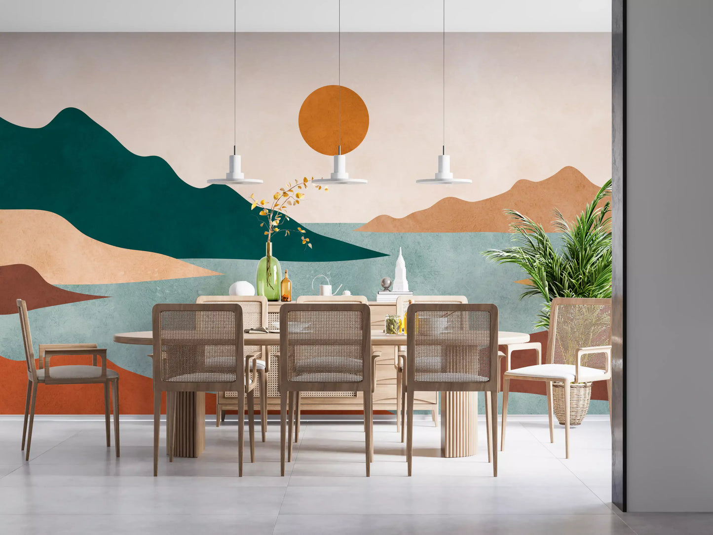 Tranquil Earth Minimalist Landscape Wall Mural