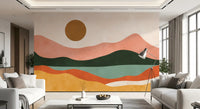 Terracotta Dunes and Golden Sun Wall Mural