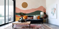 Terracotta Dunes and Golden Sun Wall Mural