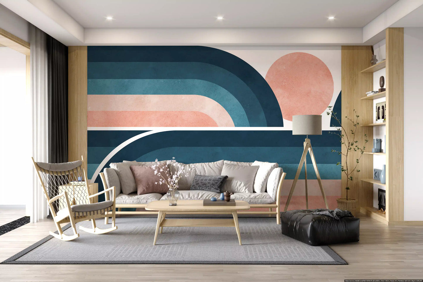 Nostalgic Horizon Arcs Wall Mural