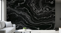 Midnight Agate Layered Stone Pattern Wall Mural