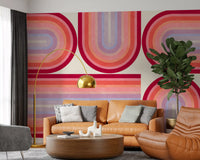 Mid Century Modern Groovy Curves Wall Mural