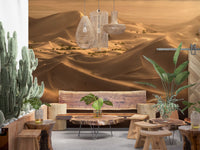 Golden Hour Desert Dunes Wall Mural