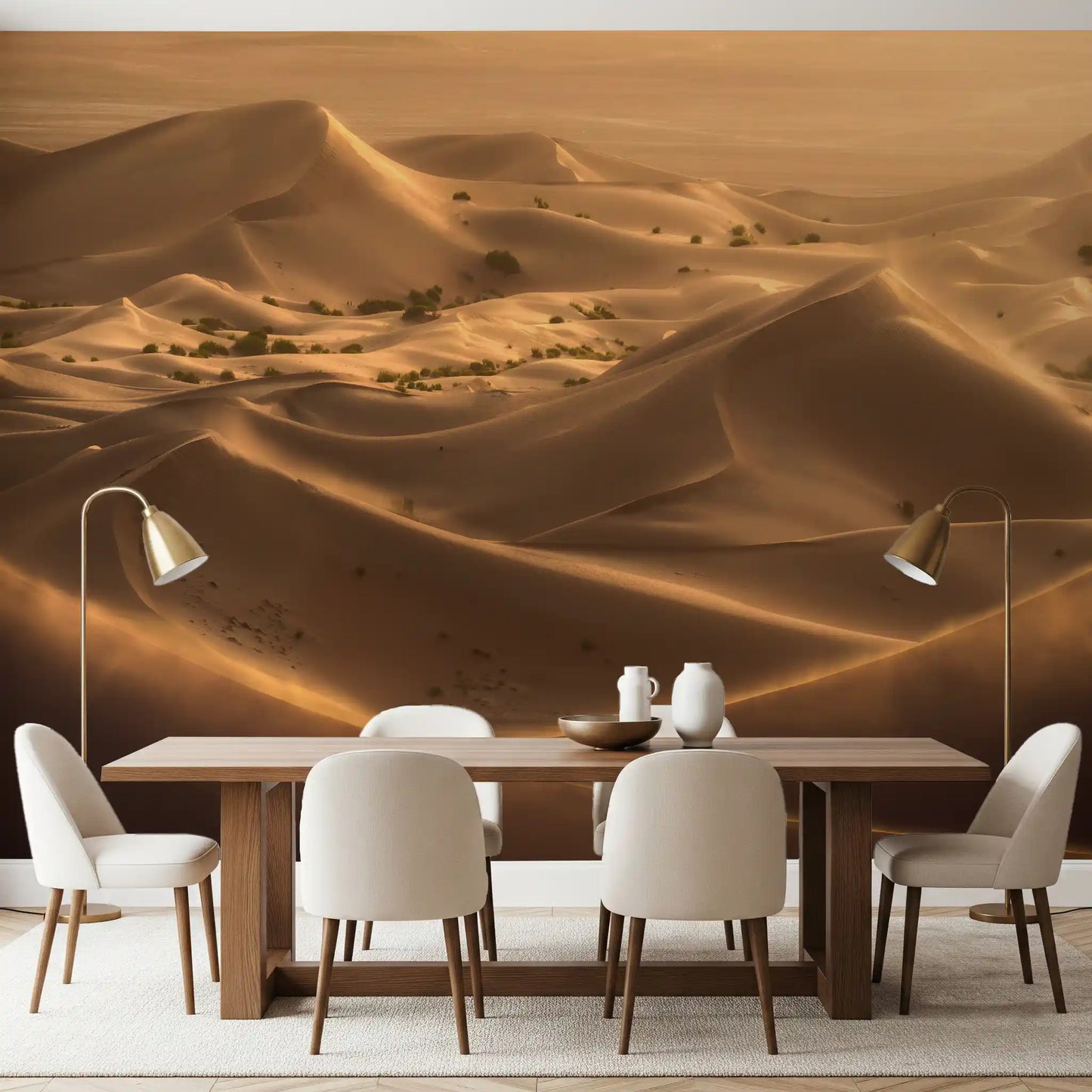 Golden Hour Desert Dunes Wall Mural