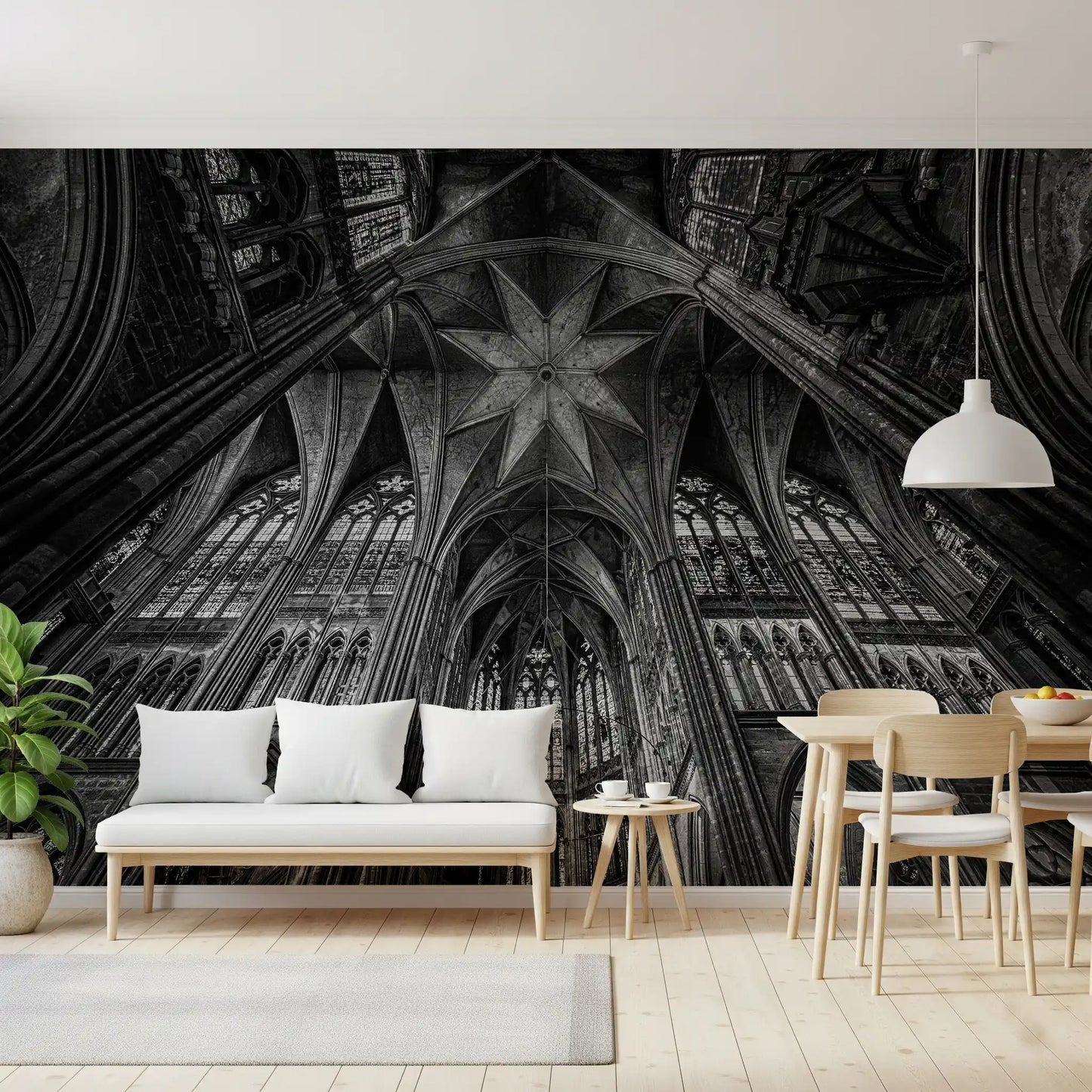 Gothic Vaults of the Cathedral Ceiling Wall Mural