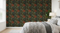 Midnight Garden Art Nouveau Bloom Wallpaper⁠