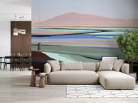 Muted Coastal Hills Abstract Wall Mural