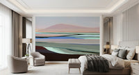 Muted Coastal Hills Abstract Wall Mural