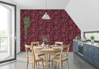 Crimson Foliage Silhouette Wallpaper⁠