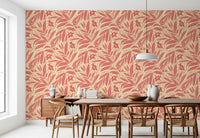 Coral Bloom Botanical Illustration Wallpaper⁠