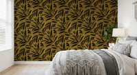 Golden Botanical Silhouette Wallpaper⁠