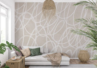 Abstract Swirl Line Art Wall Mural