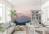 Soft Watercolor Mountain Range Wall Mural