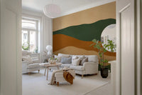 Abstract Earthy Mountain Range Layers Wall Mural