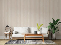Subtle Creamy Beige Linear Motif Wallpaper⁠