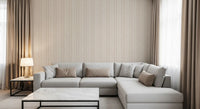 Subtle Creamy Beige Linear Motif Wallpaper⁠