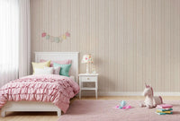 Subtle Creamy Beige Linear Motif Wallpaper⁠