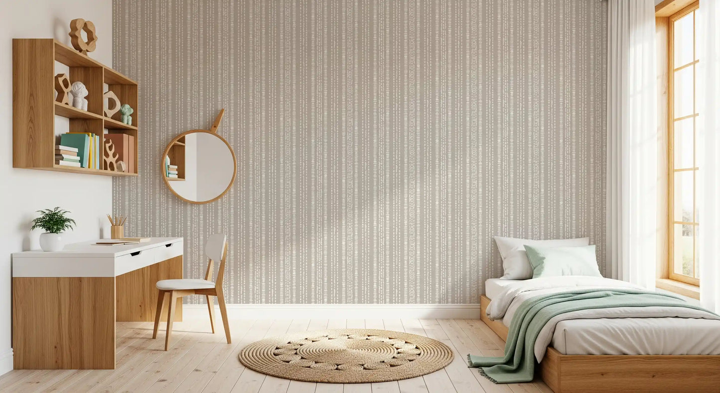 Earthy Vertical Dash Motif Wallpaper⁠