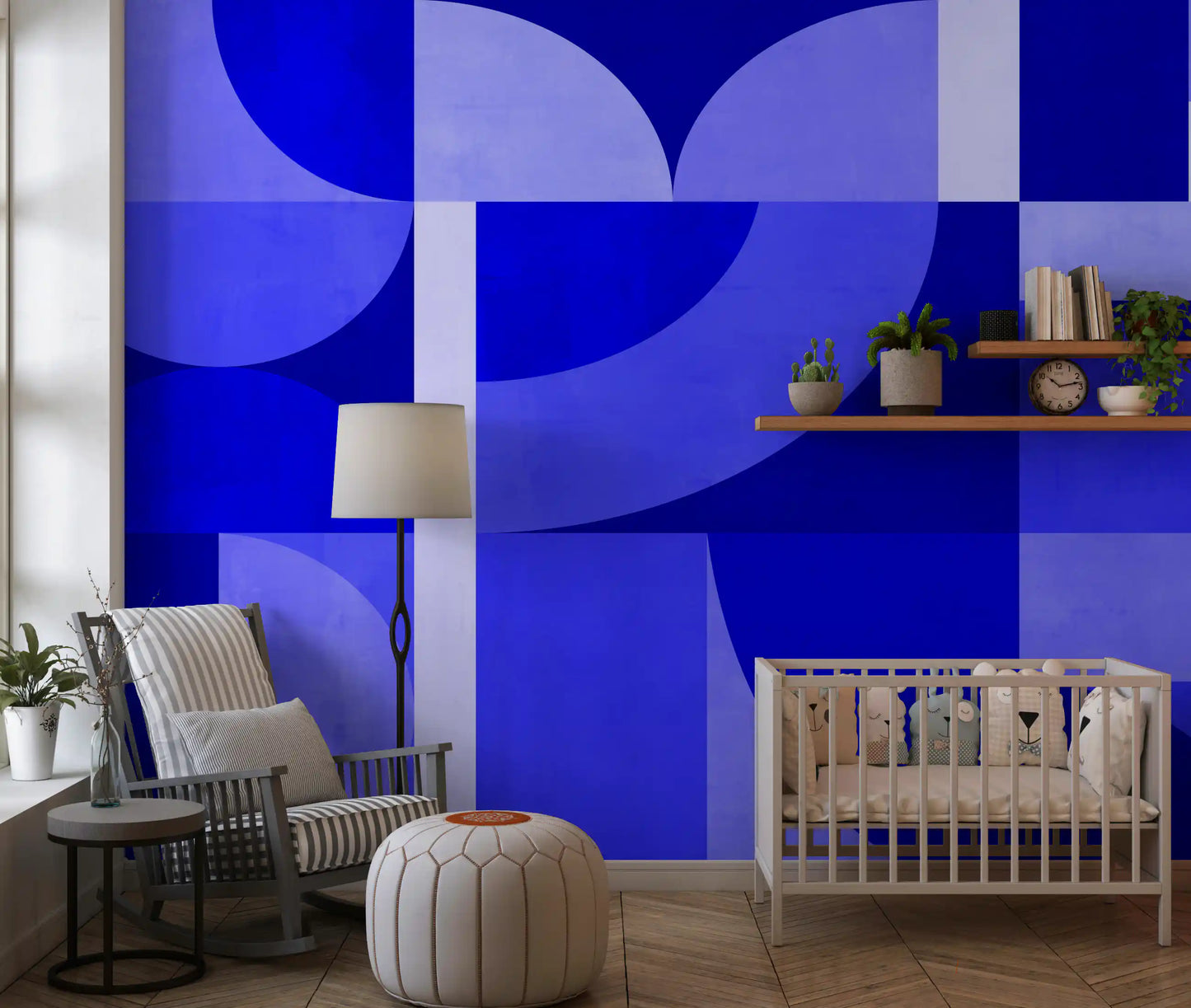 Mid-century blue Wall Mural