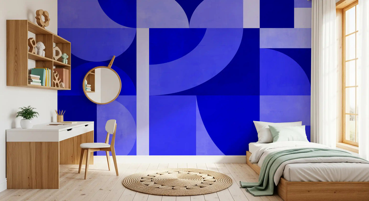 Mid-century blue Wall Mural