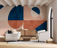 Formas geométricas abstratas de meados do século Wall Mural