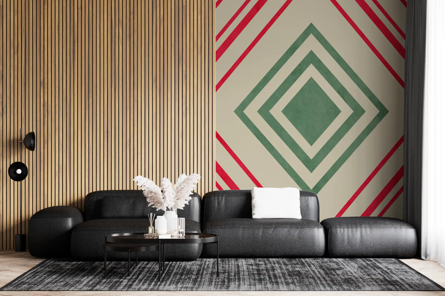 Linhas geométricas em forma de diamante Wall Mural