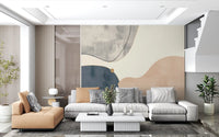 Arte geométrica minimalista com curvas suaves Wall Mural