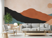 Minimalist Desert Mountain Vista Wall Mural