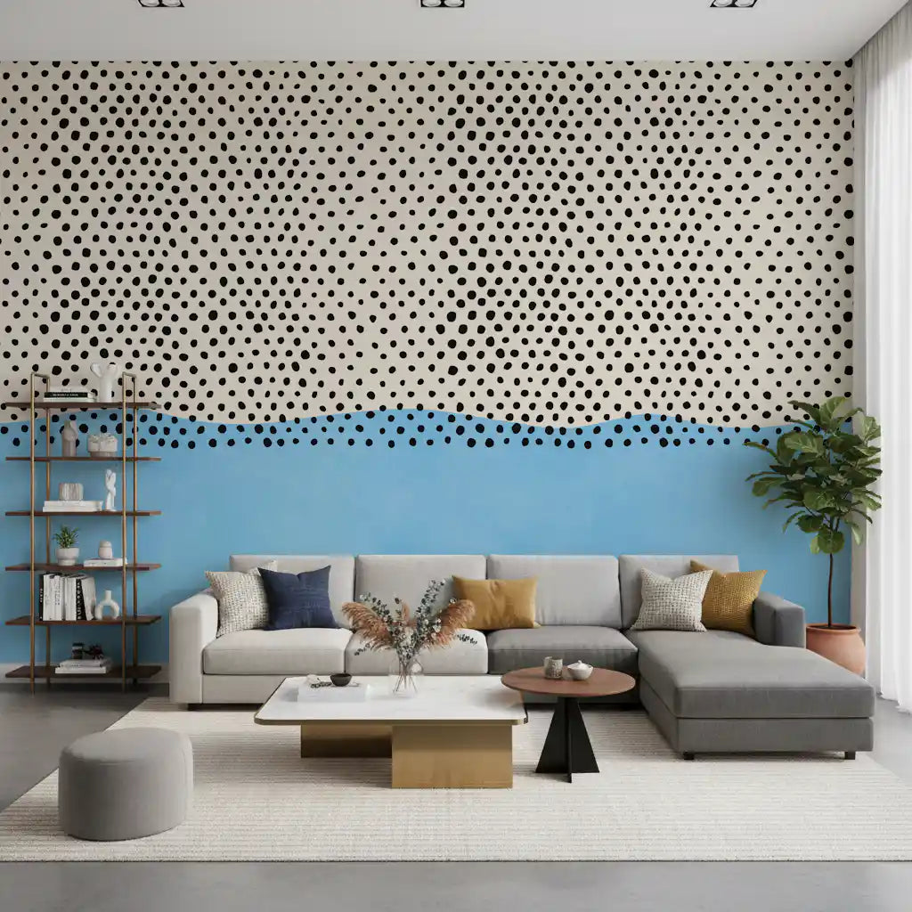 Dotted Horizon Coastal Accent Wall Mural