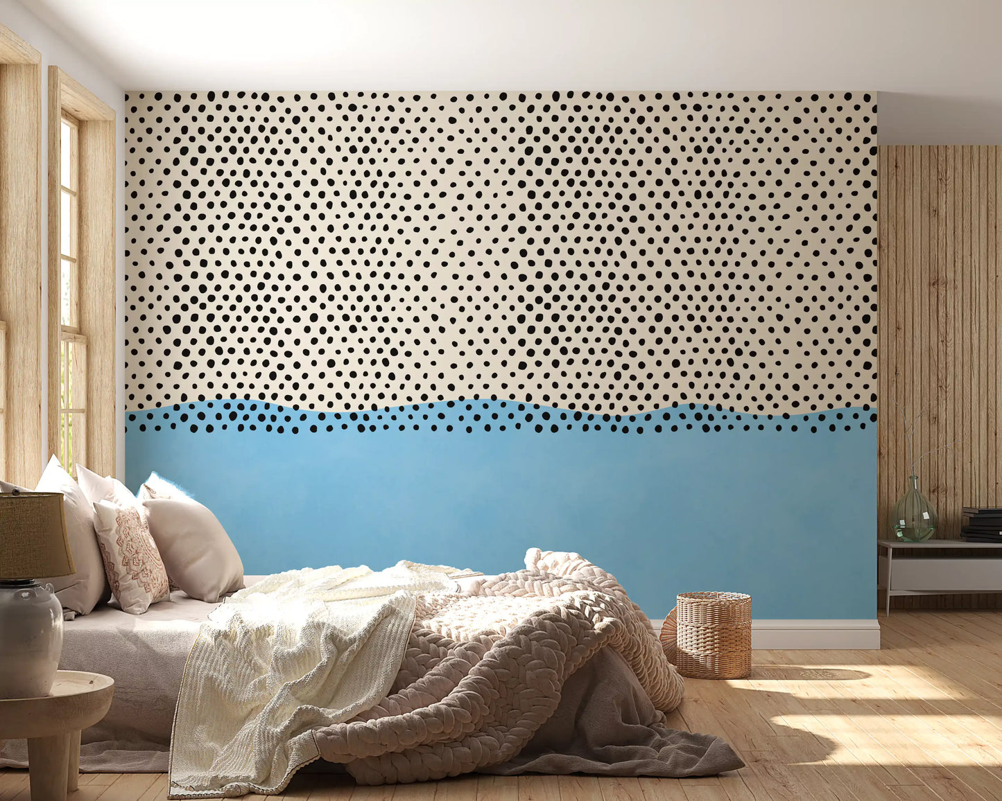 Dotted Horizon Coastal Accent Wall Mural