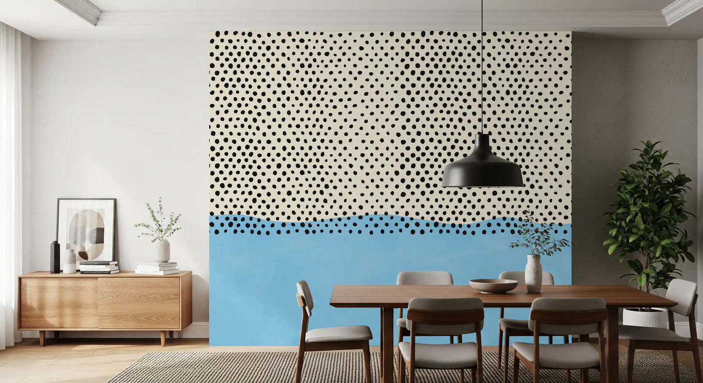 Dotted Horizon Coastal Accent Wall Mural