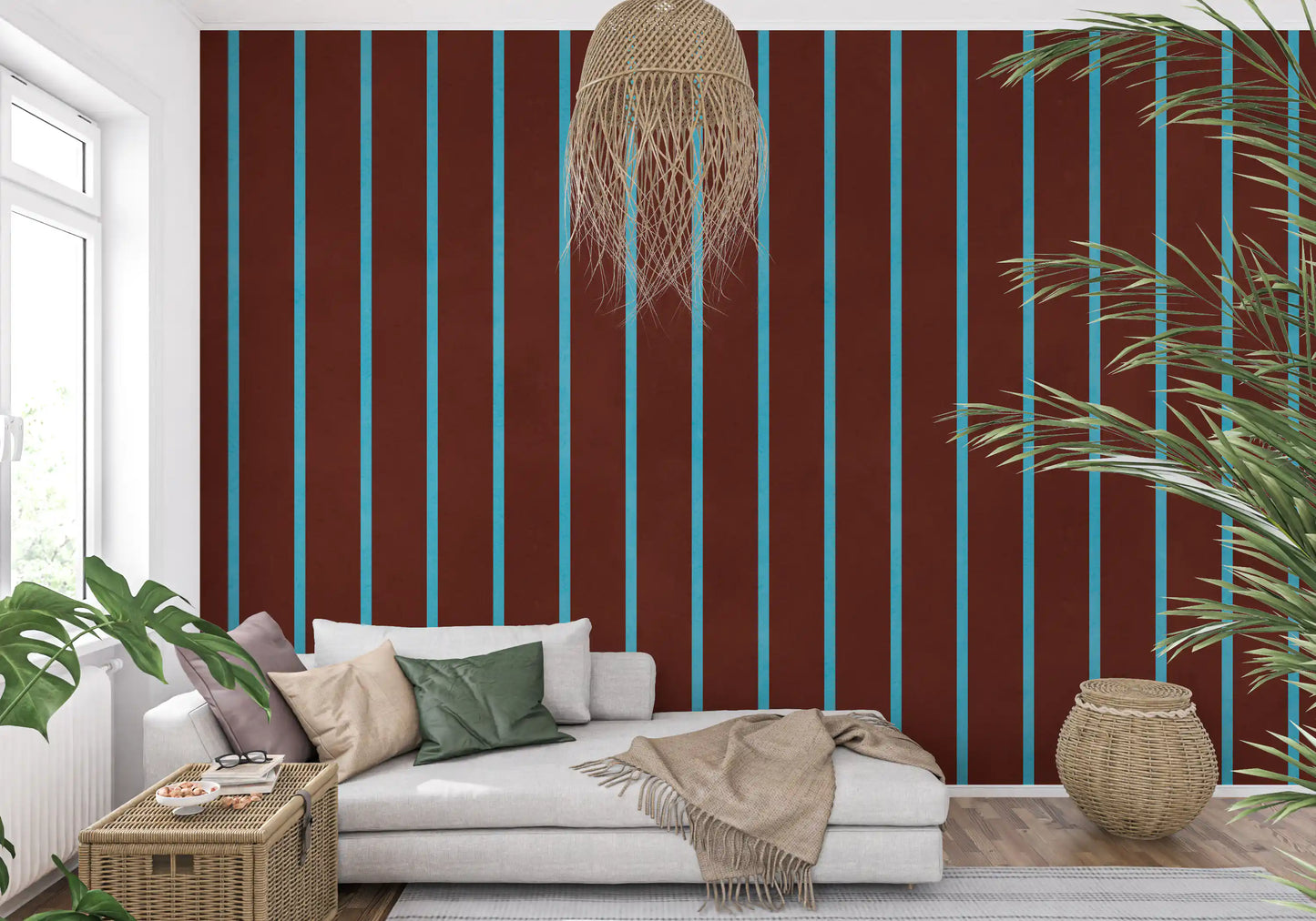 Rustic Earth and Sky Stripe Wall Mural