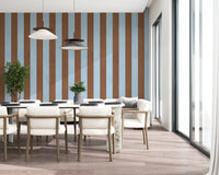 Sky Blue and Earthy Brown Stripes Wall Mural