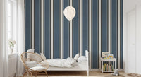 Classic Navy Striped Pattern Wall Mural