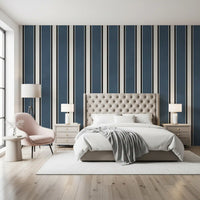 Classic Navy Striped Pattern Wall Mural
