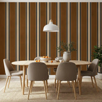 Classic Earth Tone Vertical Stripe Wall Mural