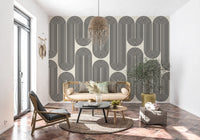 Ondas geométricas monocromáticas Wall Mural