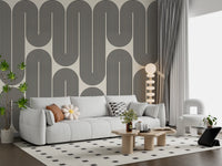Ondas geométricas monocromáticas Wall Mural