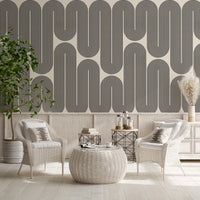 Ondas geométricas monocromáticas Wall Mural
